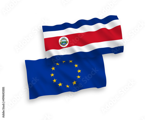 Free Download Flags of European Union and Republic of Costa Rica on a white background - GFXLoad