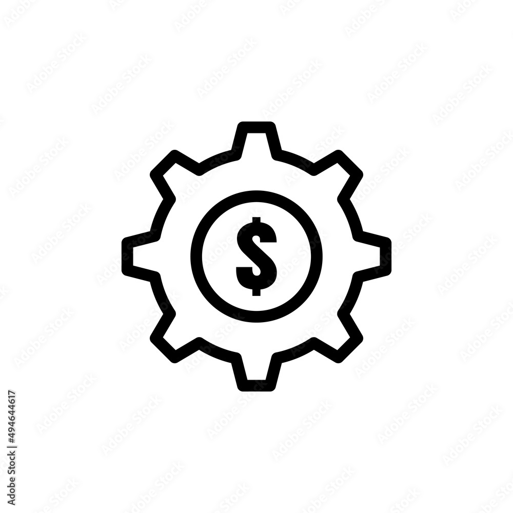gear wheel icon with dollar. line icon style. suitable for money symbol, business, setting. simple design editable. Design template vector gear wheel icon with dollar. line icon style. suitable for money symbol, business, setting. simple design editable. Design template vector