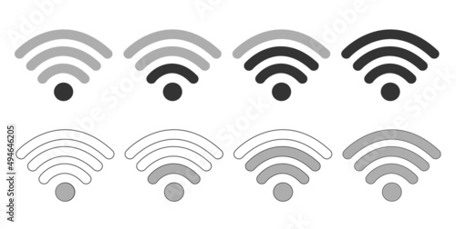 Wifi Wireless Lan Internet Signal Flat Icons For Apps Or Websites - On white
