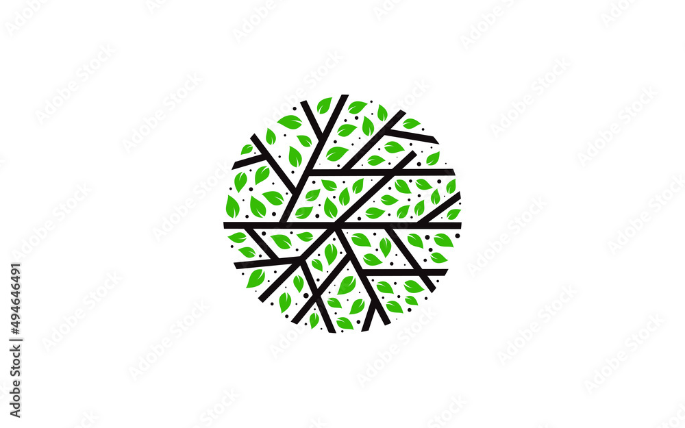 Creative abstract life rooted on white background vector logo design template Creative abstract life rooted on white background vector logo design template