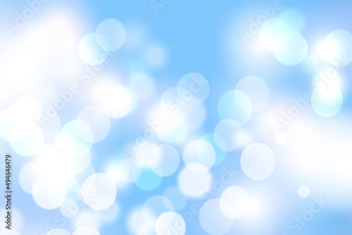 Abstract bright gradient motion spring or summer landscape texture with natural blue lights and white bright cloudy and sunny sky. Beautiful delicate Autumn or summer background with copy space. © Olga