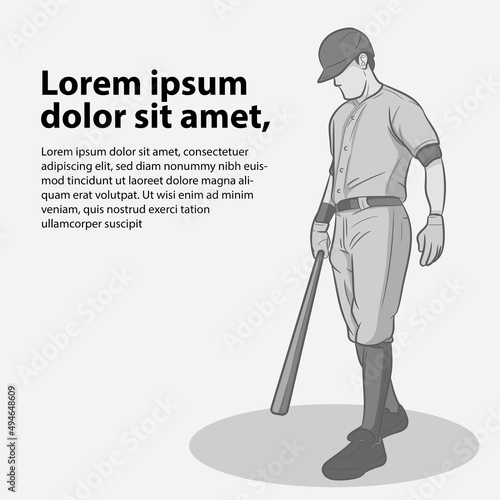 Baseball player vector illustration