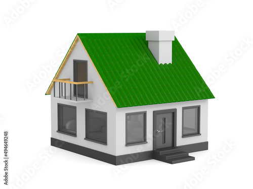 house on white background. ...