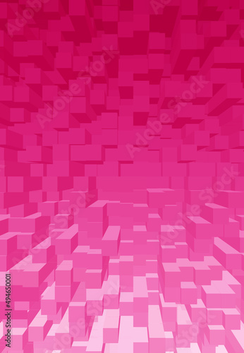 Illustration of French Rose Pink 3D Cubes for Abstract Background