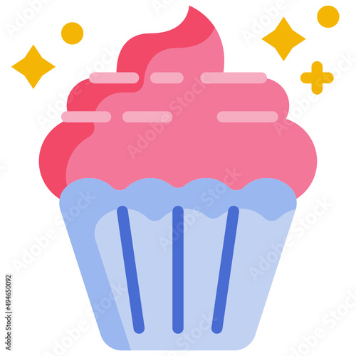 cupcake flat icon