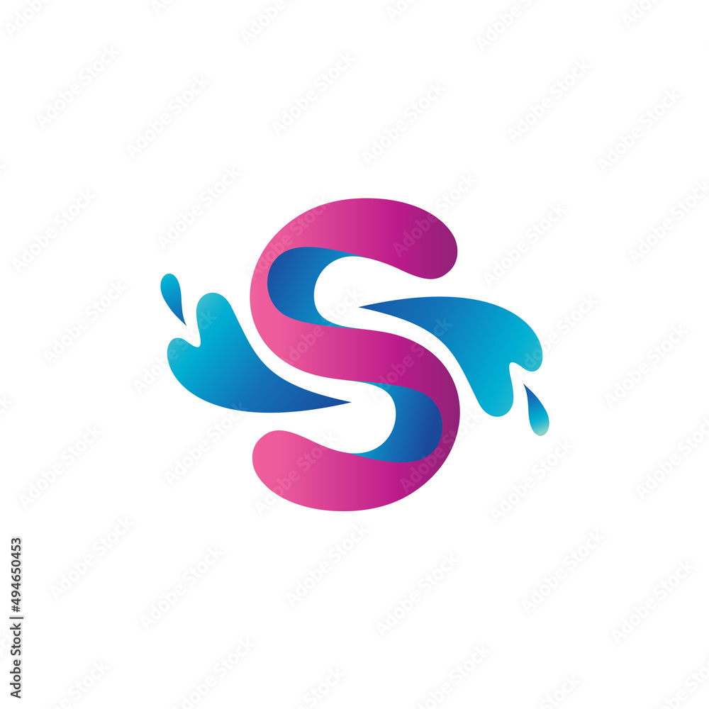 Letter S With Water Splash Logo Design Letter S With Water Splash Logo Design