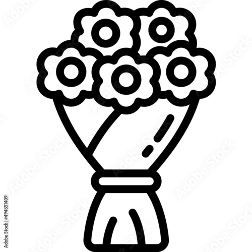 bouquet line icon
