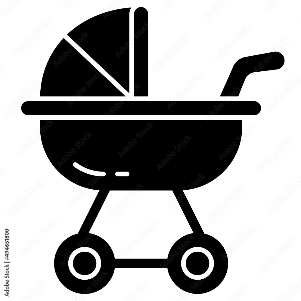 stroller solid icon stroller solid icon