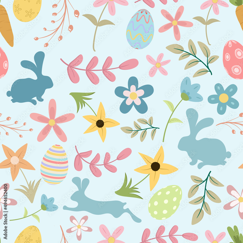 Cute seamless easter pattern background