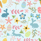 Cute seamless easter pattern background