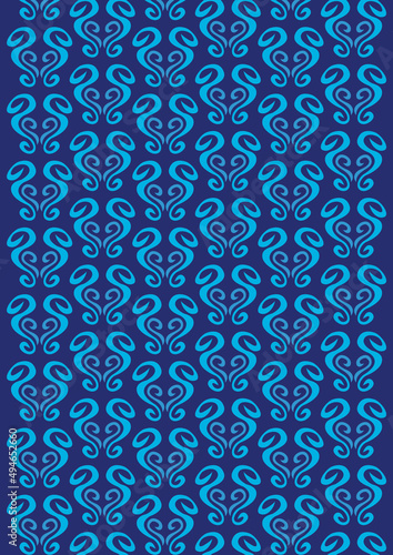 seamless pattern with blue shapes