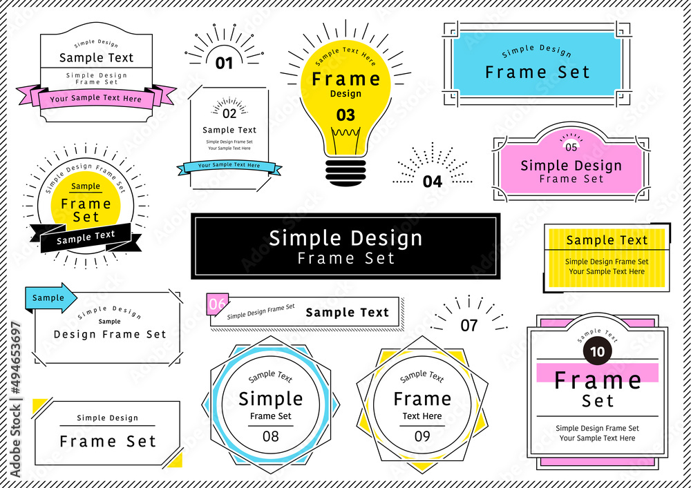 Simple Design Frame Set Stock Vector | Adobe Stock