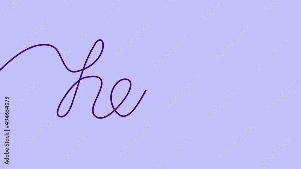 Continuous violet line drawing word Hello on very background. Handwritten text. One line drawing Hello. Minimalist design. Self drawing animation. Hand drawn simple animation. Lettering, calligraphy Continuous violet line drawing word Hello on very background. Handwritten text. One line drawing Hello. Minimalist design. Self drawing animation. Hand drawn simple animation. Lettering, calligraphy