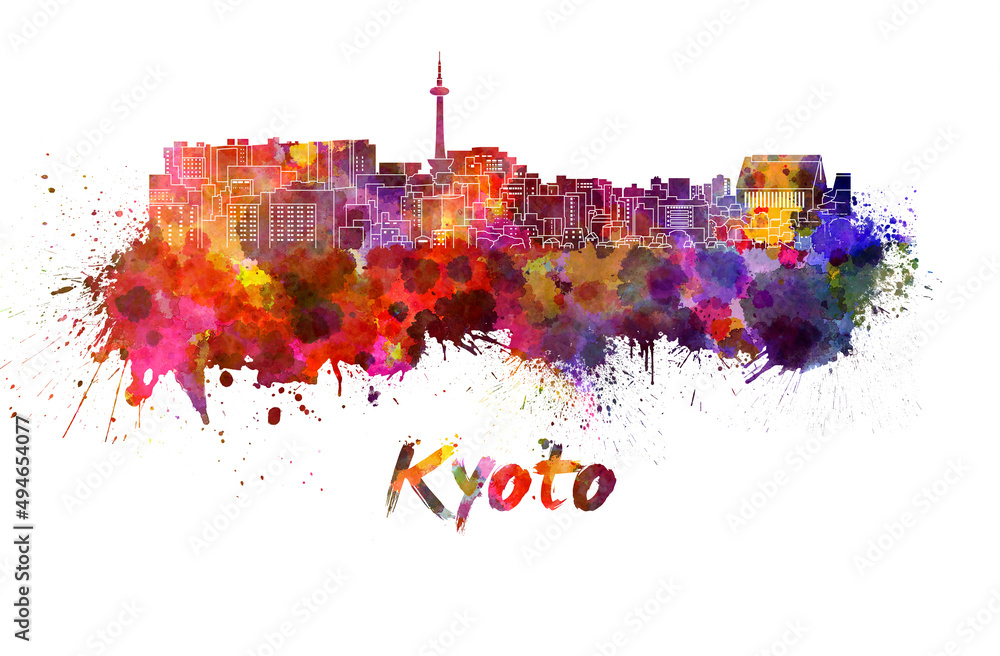 Obraz premium Kyoto skyline in watercolor
