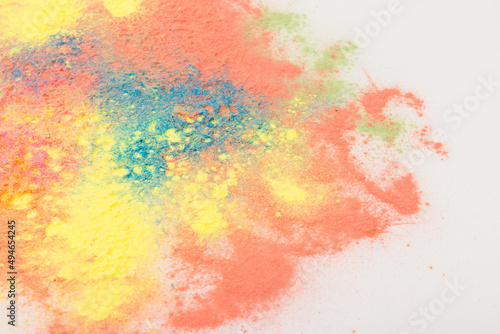 Abstract colorful Happy Holi background. Indian Holi festival of colours. Colorful powder explosion.