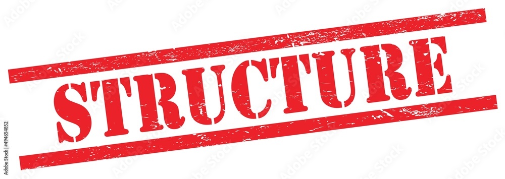STRUCTURE text on red grungy rectangle stamp. STRUCTURE text on red grungy rectangle stamp.