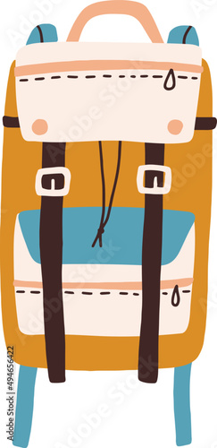 Modern Colorful Backpack Cartoon Illustration