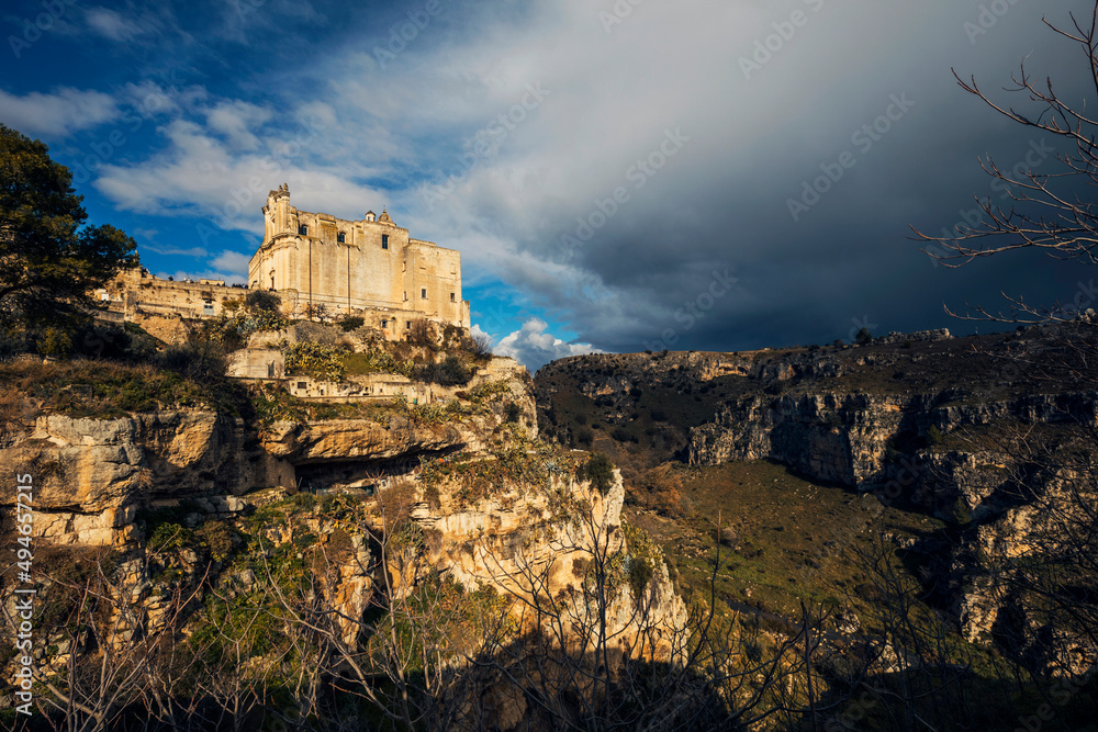 panorama on murgia park in matera