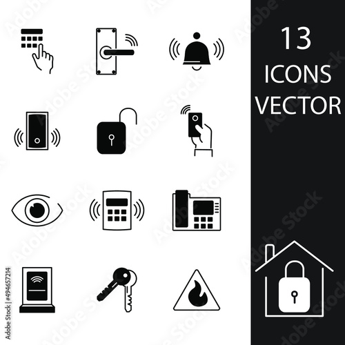 Home Security icons set . Home Security pack symbol vector elements for infographic web