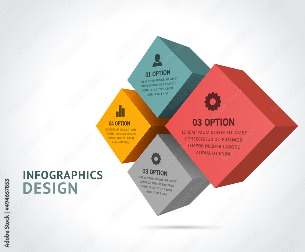 Infographic square buttons isometric vector template. Red volumetric optimization form with yellow analytical statistics. Creative green search business candidacy with chart tabs settings. Infographic square buttons isometric vector template. Red volumetric optimization form with yellow analytical statistics. Creative green search business candidacy with chart tabs settings.