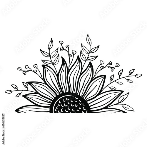 Sunflower vector icon set. flower illustration sign collection. Beauty symbol.