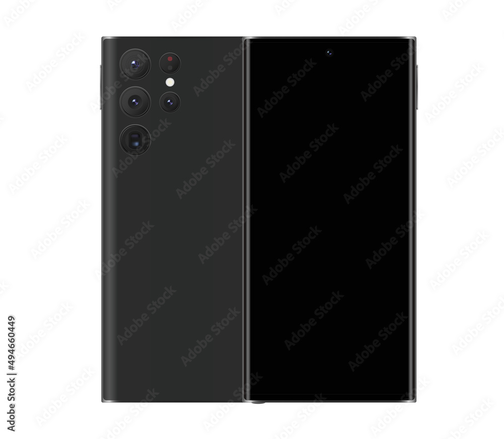 Mobile phone realistic front and back frame green design Mobile phone realistic front and back frame green design