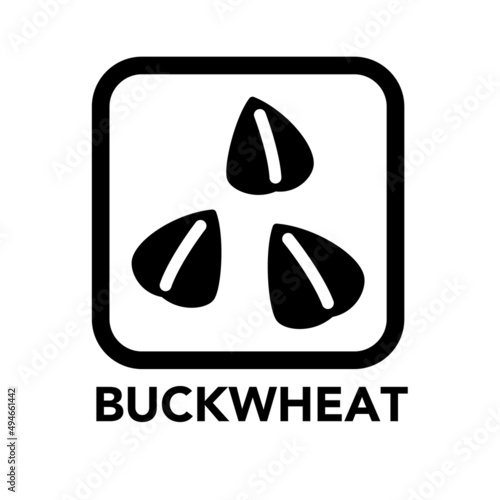 Square frame buckwheat icon, one of the food allergy icons set
