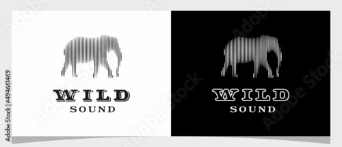 Elephant and Digital Wave Sound logo design inspiration