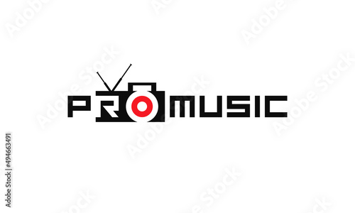 Pro music text. Company logo design.