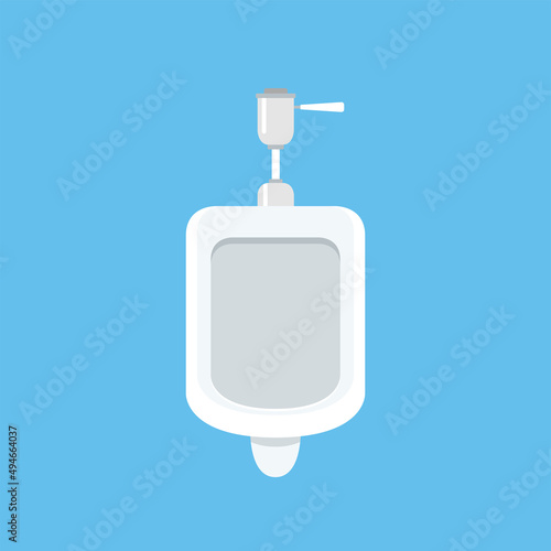 Urinal on isolated background, Vector of flat icon.