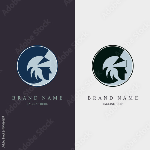 spartan warrior gladiator logo design template for brand or company