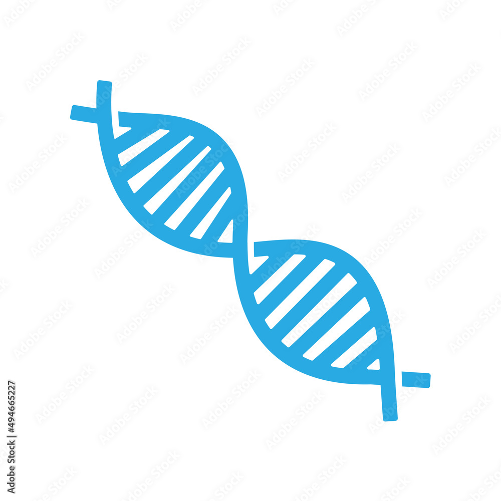 Medical spiral genetic DNA icon isolated flat design vector illustration. Medical spiral genetic DNA icon isolated flat design vector illustration.