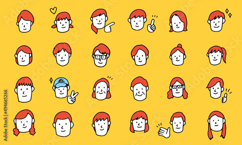 子ども・若者・大人・シニアまで、さまざまな世代の人物のイラストアイコン