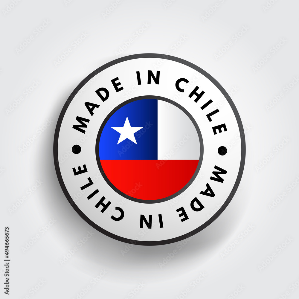 Made in Chile text emblem badge, concept background Made in Chile text emblem badge, concept background