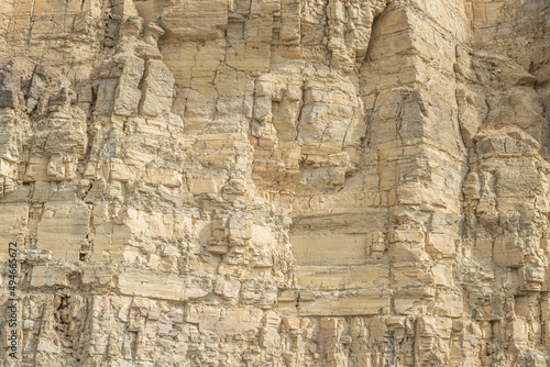 Silurian limestone cut of a rock at a quarry.