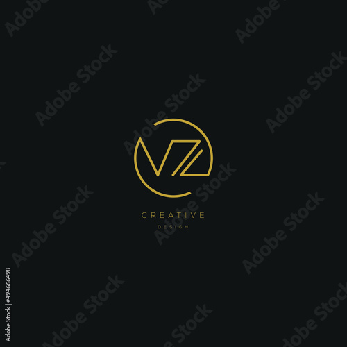 Alphabet letter icon logo VZ