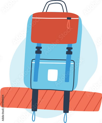 Backpack Colored Cartoon Illustration