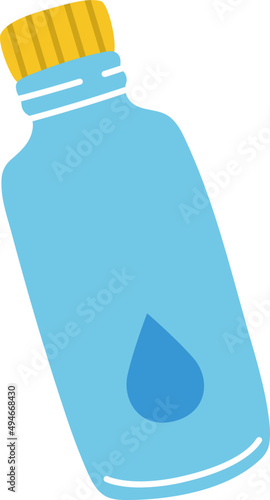 Bottle of Water Cartoon Illustration