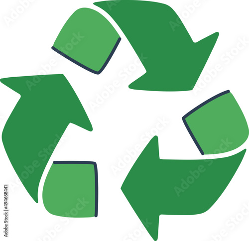 Recycling Icon Cartoon Illustration