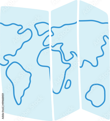 Map Colored Cartoon Illustration