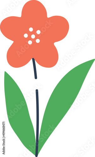 Cute Flower Icon Cartoon Illustration