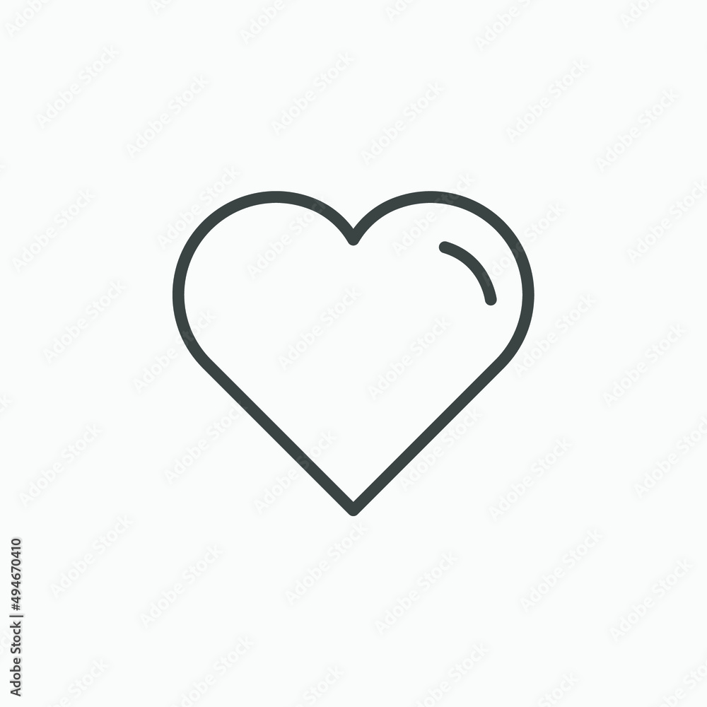 heart, favorite, love, valentine, like, romance icon vector symbol
