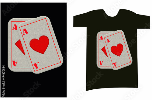 playing cards on black