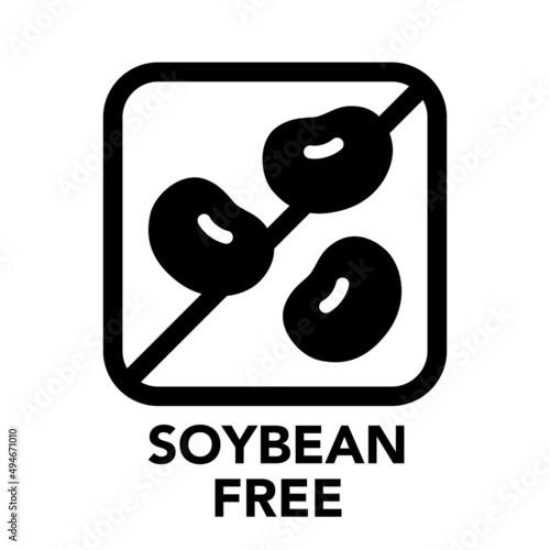Square frame soybean free icon, one of the food allergy icons set	
