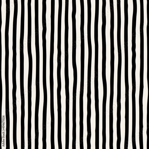 3D Fototapete Badezimmer - Fototapete Vector seamless pattern. Abstract striped texture with bold monochrome waves. Creative background with blots. Decorative design with distortion effect.