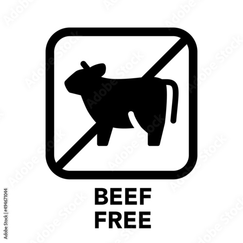 Square frame beef free icon, one of the food allergy icons set	
