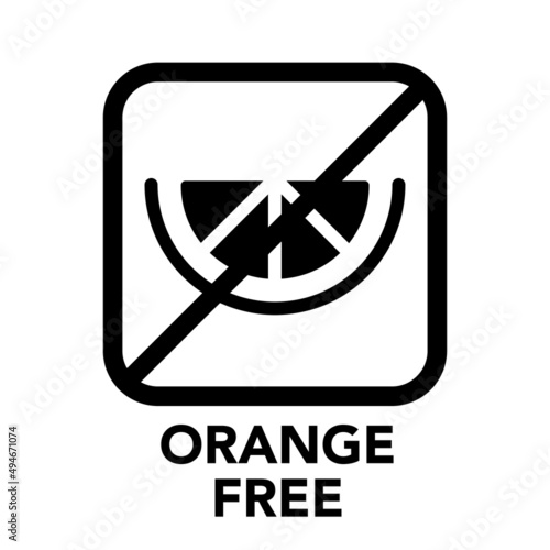 Square frame orange free icon, one of the food allergy icons set	
