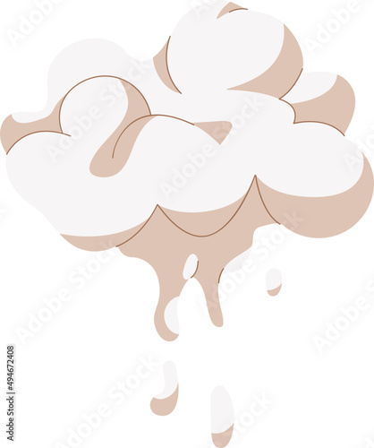 Blast Cloud Icon after Bomb Explosion Cartoon Illustration