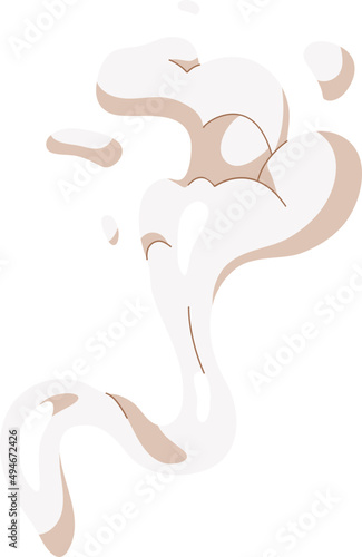 Smoke Trail or Steam Flow Cartoon Illustration