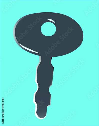 Isolated  Key on blue background